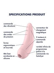 Stimulateur Connecté Satisfyer Curvy 2+ Rose La Clef des Charmes