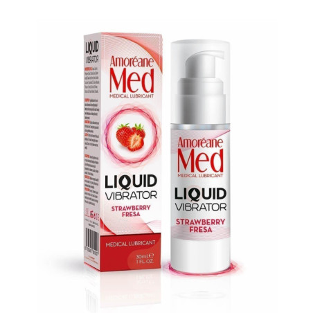 Amoreane Lubrifiant Gourmand Vibrant Liquid Vibrator Fraise 30 ml La Clef des Charmes