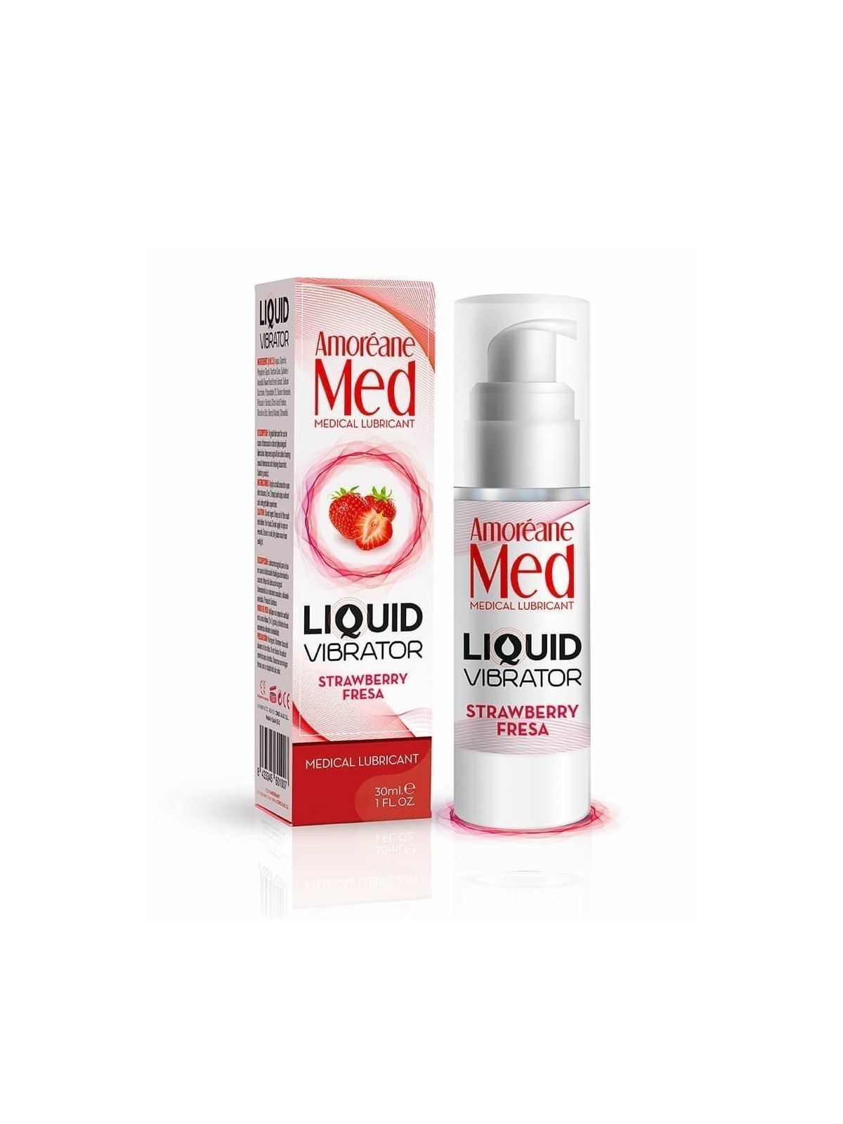 Amoreane Lubrifiant Gourmand Vibrant Liquid Vibrator Fraise 30 ml La Clef des Charmes