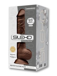 SILEXD Gode Ventouse Chocolat avec Testicules Modèle 3 24 cm La Clef des Charmes