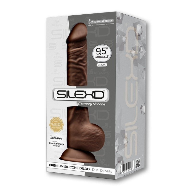 SILEXD Gode Ventouse Chocolat avec Testicules Modèle 3 24 cm La Clef des Charmes
