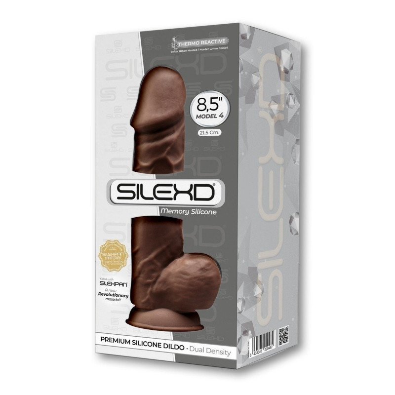 SILEXD Gode Ventouse Chocolat avec Testicules Modèle 4 21.5 cm La Clef des Charmes