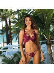 Axami String en Dentelle Bordeaux V-9438 Malaga Loca La Clef des Charmes