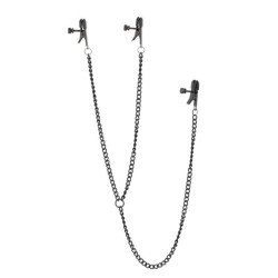 BLAZE Pinces à Tétons et Clitoris en Métal Noir La Clef des Charmes