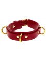 Taboom Collier BDSM D Ring Rouge et Or La Clef des Charmes