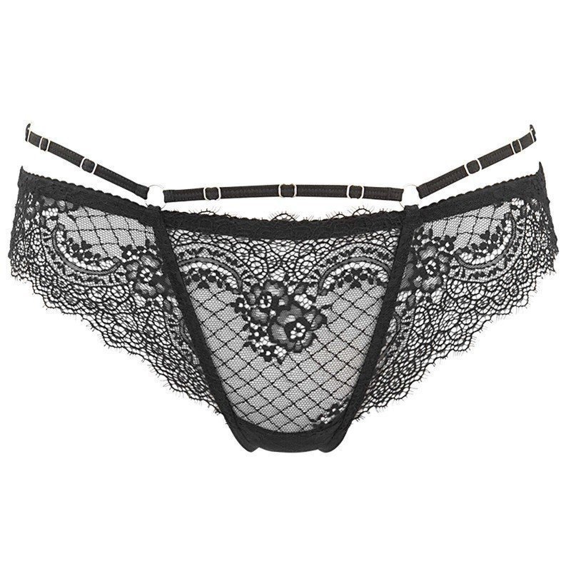 Axami Lingerie String en Dentelle Noire V-10098 Sensual Paradise