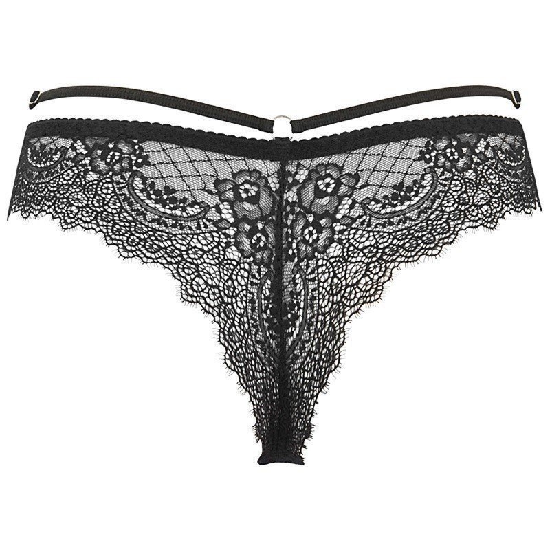 Axami Lingerie String en Dentelle Noire V-10098 Sensual Paradise