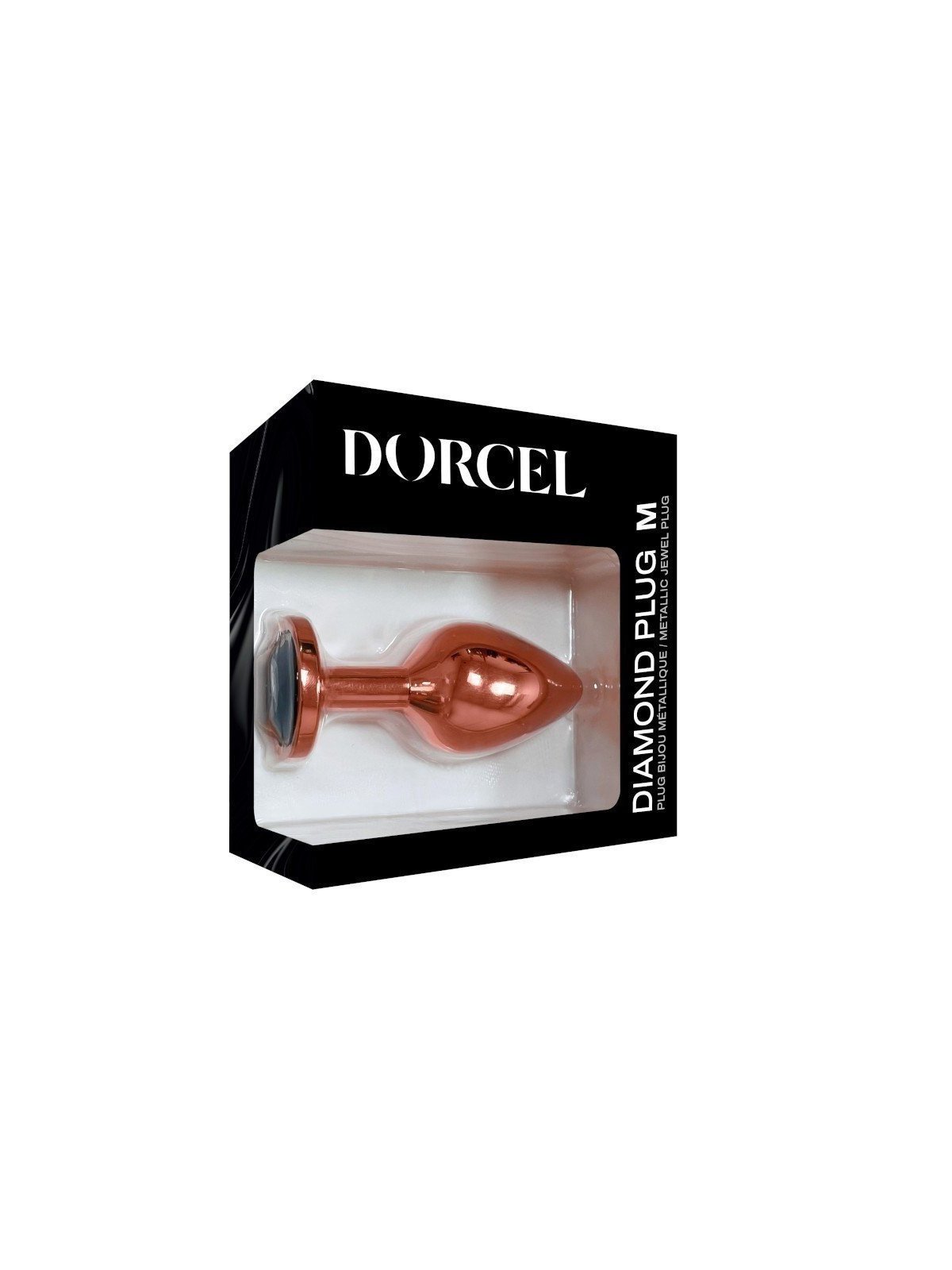 Dorcel Plug Anal en métal Diamond Plug Rose Gold M avec strass noir