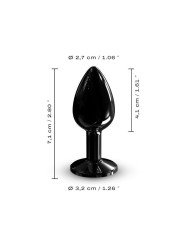 Dorcel Plug Anal en métal Diamond Plug Black S avec strass noir