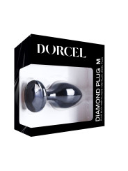Dorcel Plug Anal en métal Diamond Plug Black M avec strass noir