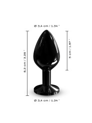 Dorcel Plug Anal en métal Diamond Plug Black M avec strass noir