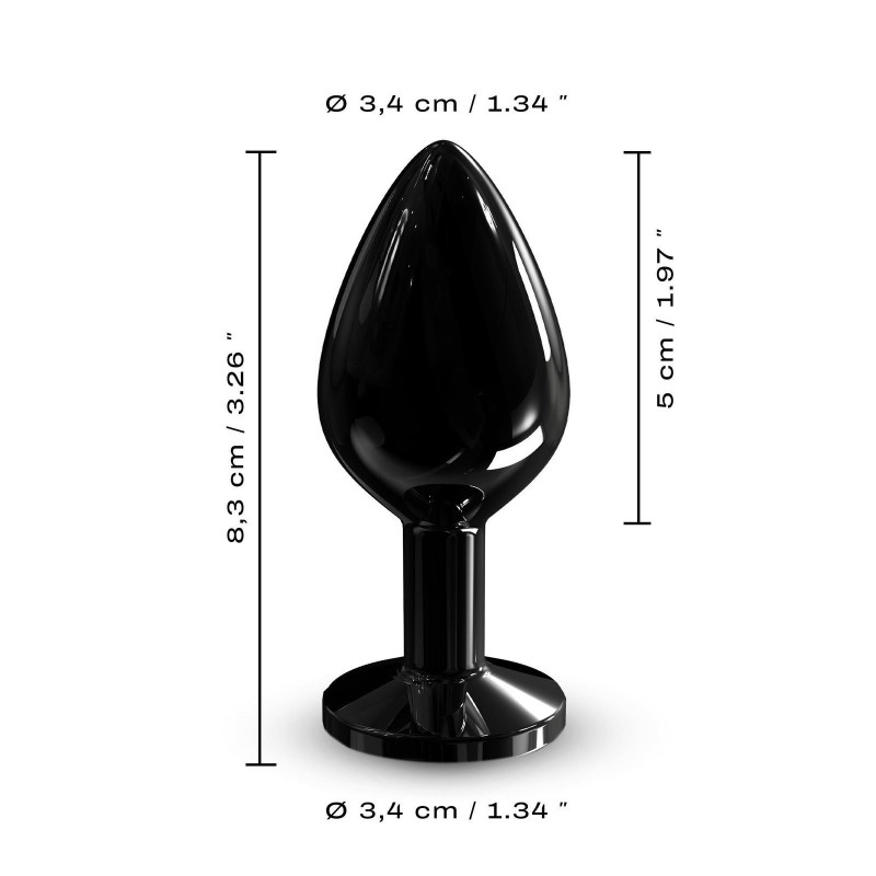 Dorcel Plug Anal en métal Diamond Plug Black M avec strass noir Dorcel Plug Anal en métal Diamond Plug Black M avec strass noir