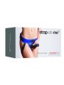 Strap-on-Me Harnais Simili Cuir Curious Bleu Métallique