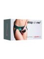 Strap-on-Me Harnais Simili Cuir Curious Vert Métallique