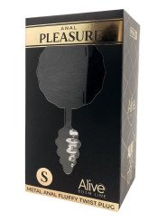 Alive Sextoys Plug Anal en Métal Queue de Lapin Fluffy Twist S Noir