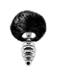 Alive Sextoys Plug Anal en Métal Queue de Lapin Fluffy Twist M Noir