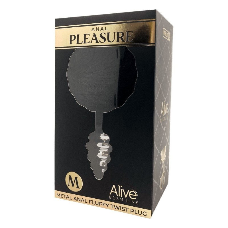 Alive Sextoys Plug Anal en Métal Queue de Lapin Fluffy Twist M Noir