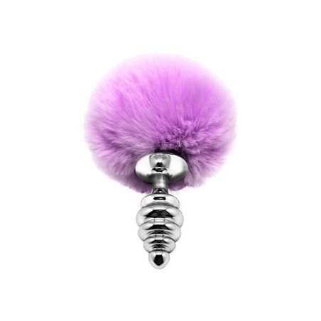 Alive Sextoys Plug Anal en Métal Queue de Lapin Fluffy Twist S Violet