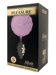 Alive Sextoys Plug Anal en Métal Queue de Lapin Fluffy Twist S Violet
