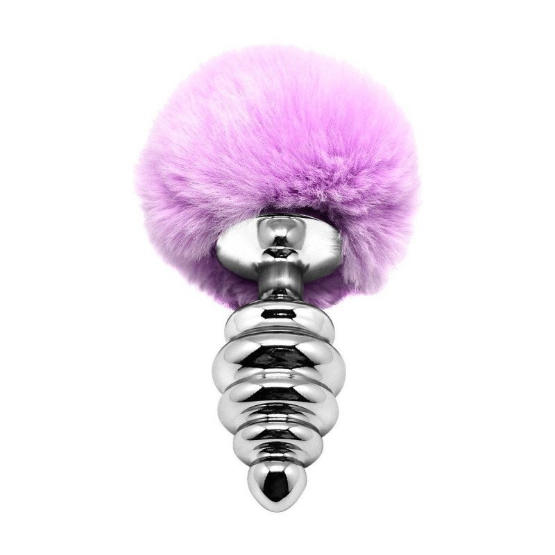 Alive Sextoys Plug Anal en Métal Queue de Lapin Fluffy Twist L Noir