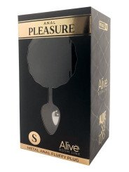 Alive Plug Anal en Métal Queue de Lapin Fluffy S Noir