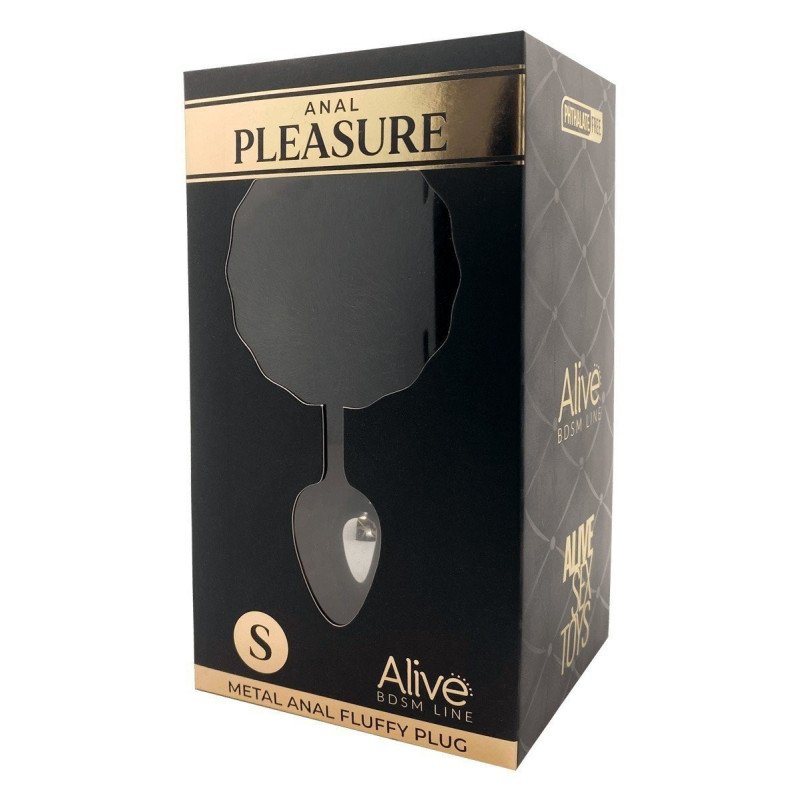 Alive Plug Anal en Métal Queue de Lapin Fluffy S Noir