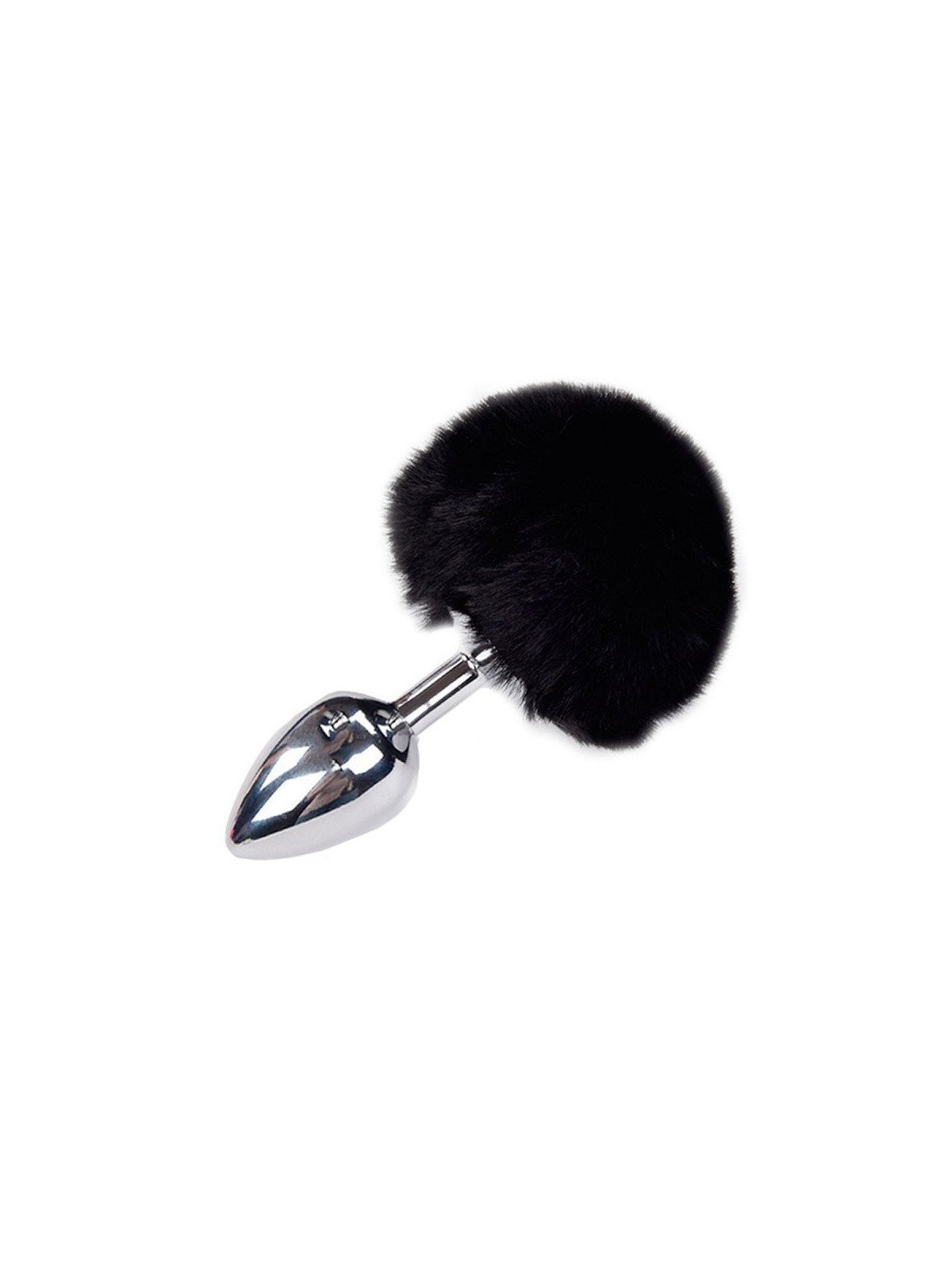 Alive Plug Anal en Métal Queue de Lapin Fluffy M Noir