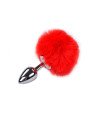 Alive Plug Anal en Métal Queue de Lapin Fluffy S Rouge