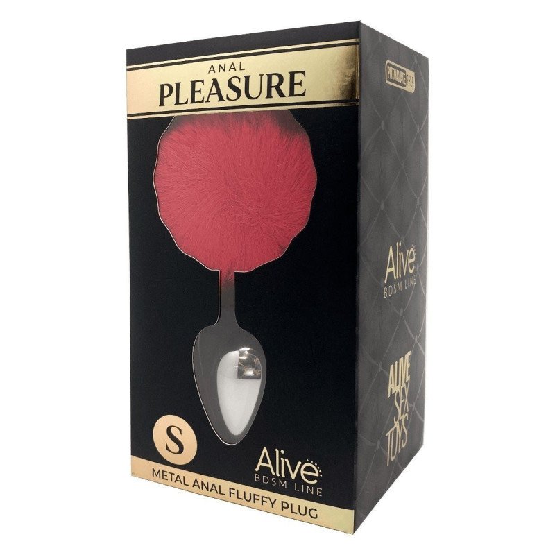 Alive Plug Anal en Métal Queue de Lapin Fluffy S Rouge