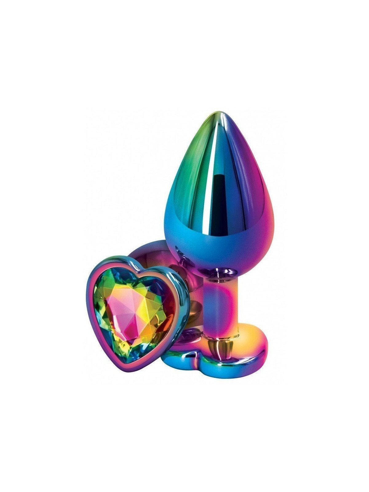 Ns Novelties Plug anal aluminium coeur multicolore M Rear Assets