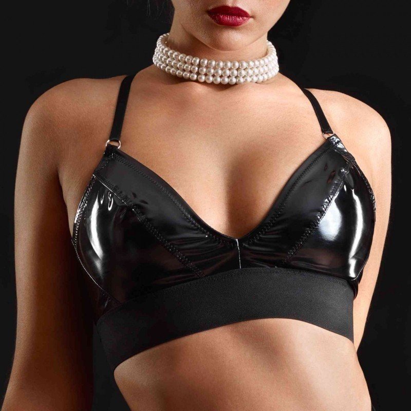 Catanzaro Brassière Jade en Vinyle Noir