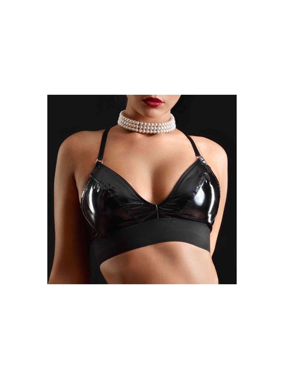 Catanzaro Brassière Jade en Vinyle Noir