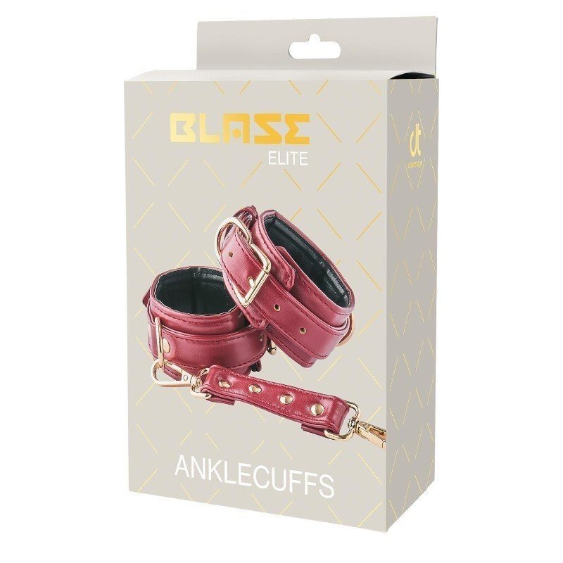 Blaze Elite Menottes Chevilles Simili Cuir Rouge