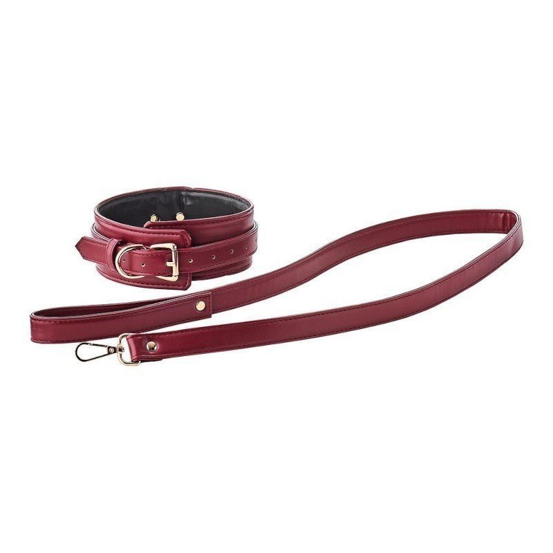 Blaze Elite Collier et Laisse Simili Cuir Rouge