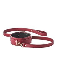 Blaze Elite Collier et Laisse Simili Cuir Rouge