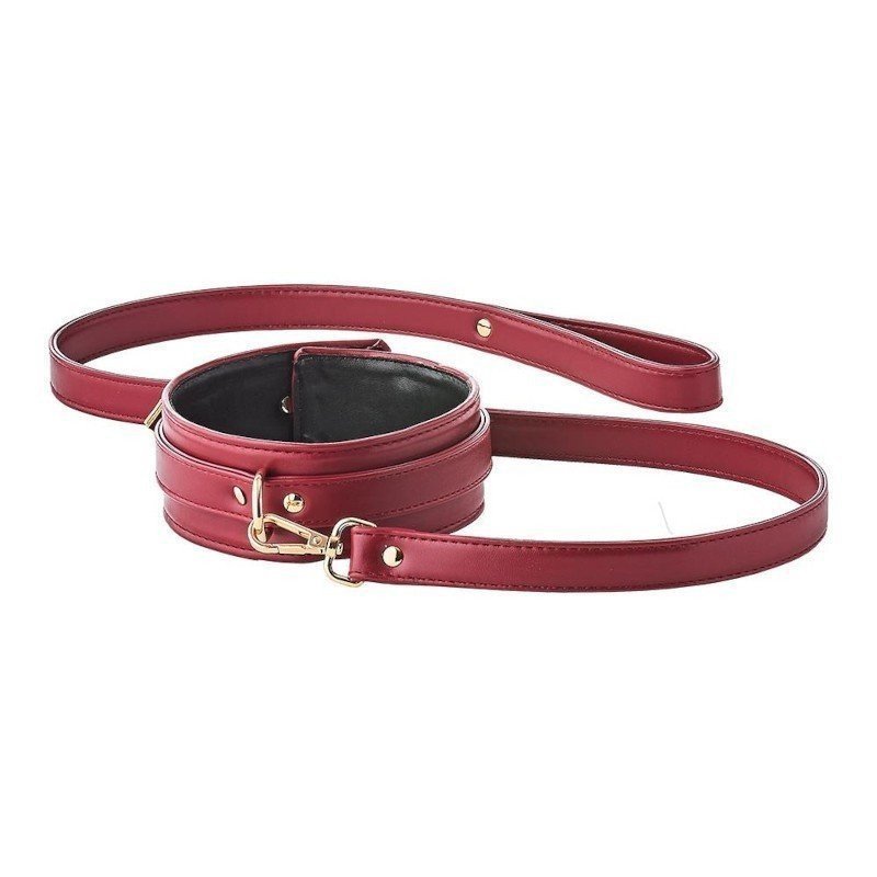 Blaze Elite Collier et Laisse Simili Cuir Rouge