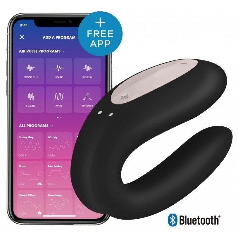 Satisfyer Double Joy Noir Stimulateur Connecté