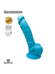 SILEXD Gode Ventouse Bleu avec Testicules Modèle 1 17.5 cm