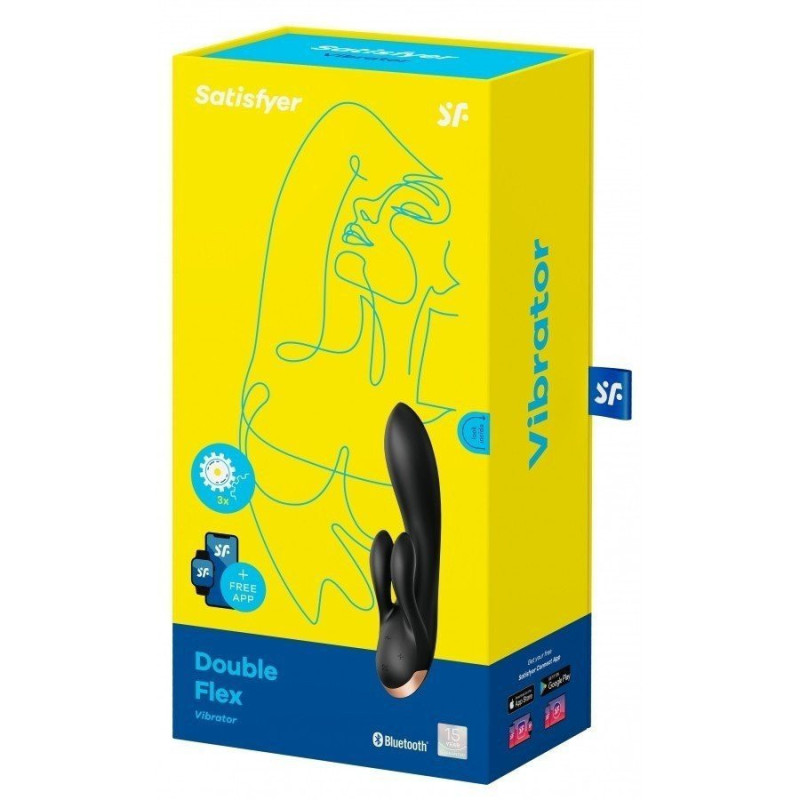 Satisfyer Double Flex Noir Vibromasseur Rabbit Connecté Satisfyer Double Flex Noir Vibromasseur Rabbit Connecté