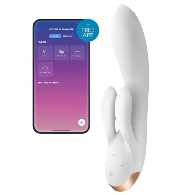 Satisfyer Double Flex Blanc Vibromasseur Rabbit Connecté