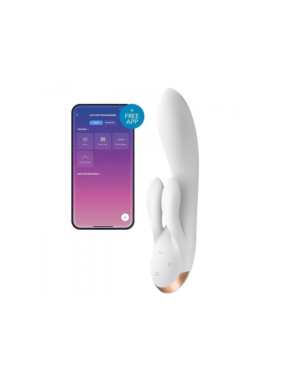 Satisfyer Double Flex Blanc Vibromasseur Rabbit Connecté