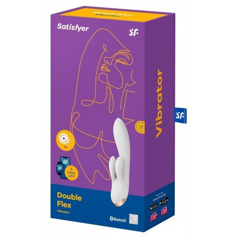 Satisfyer Double Flex Blanc Vibromasseur Rabbit Connecté