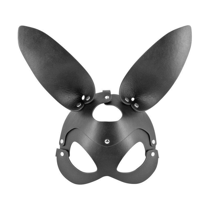 Fetish Tentation Masque Lapin en Simili Cuir Noir