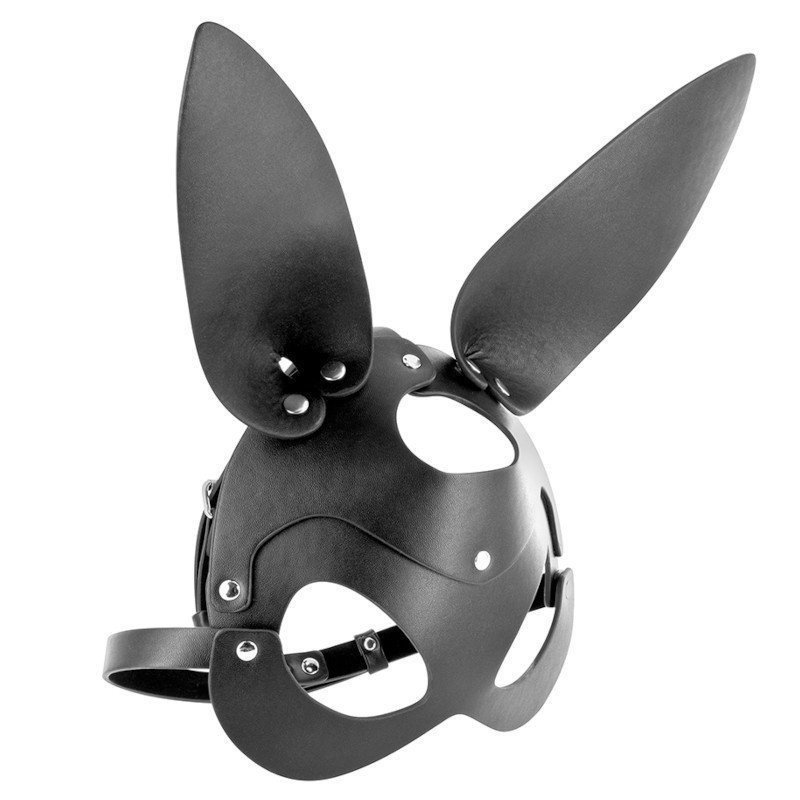 Fetish Tentation Masque Lapin en Simili Cuir Noir