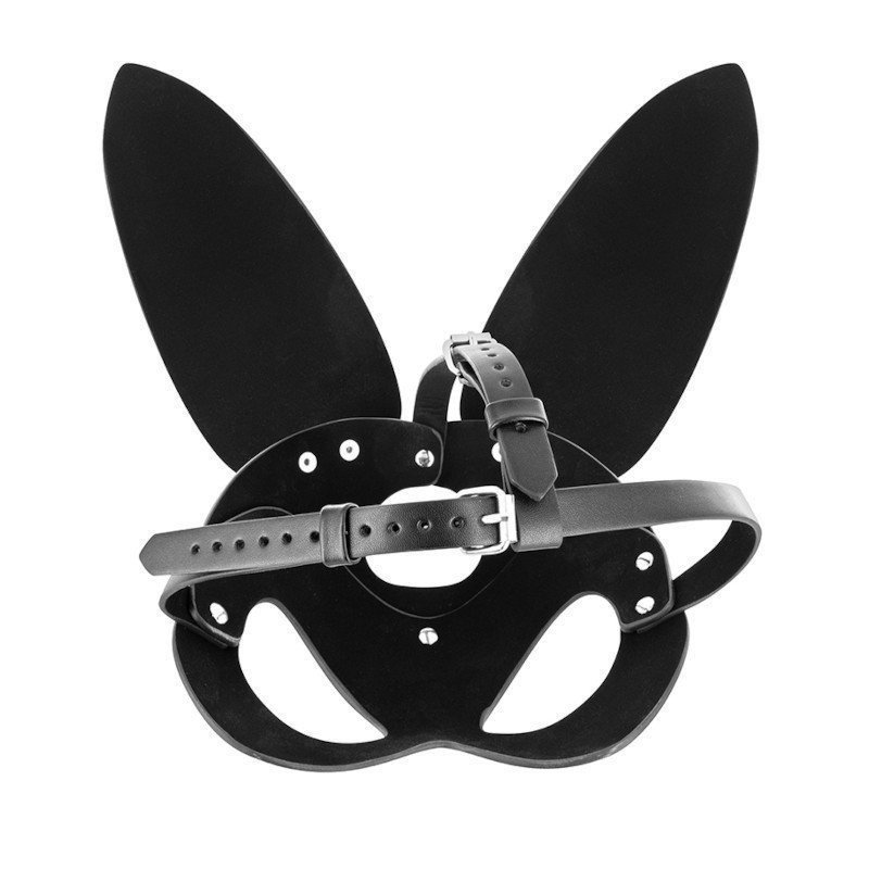 Fetish Tentation Masque Lapin en Simili Cuir Noir