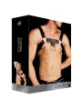 Ouch! Harnais Bulldog Costas en Simili Cuir Noir avec Anneaux