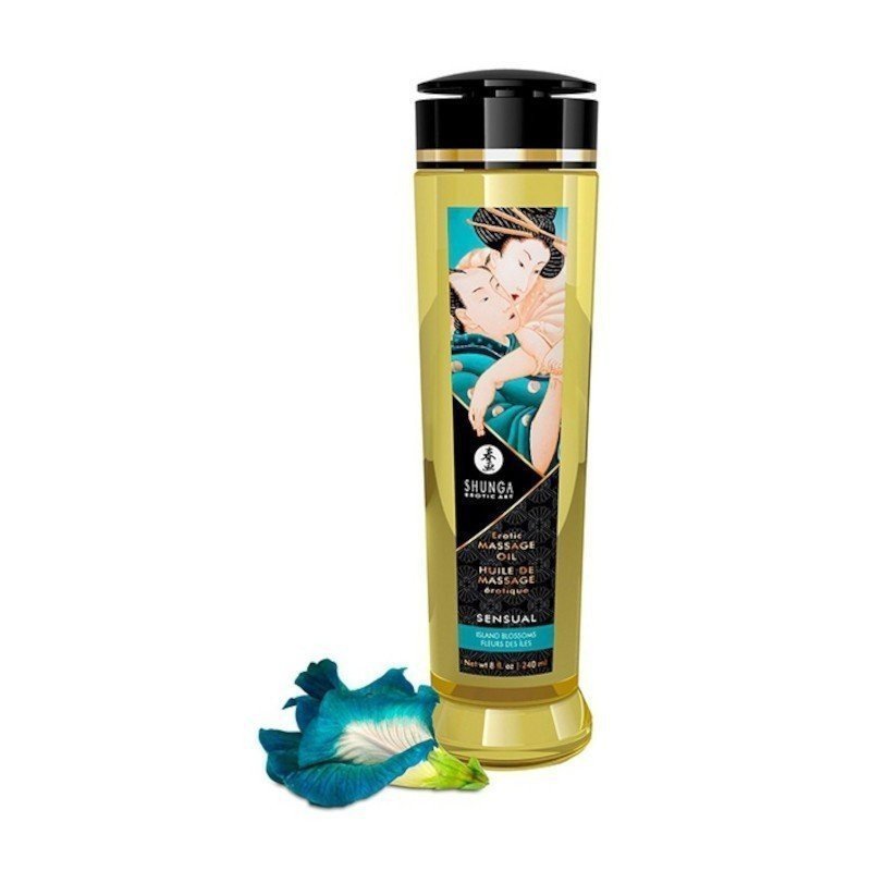 Shunga Huile de Massage Erotique Sensual Fleurs des Iles