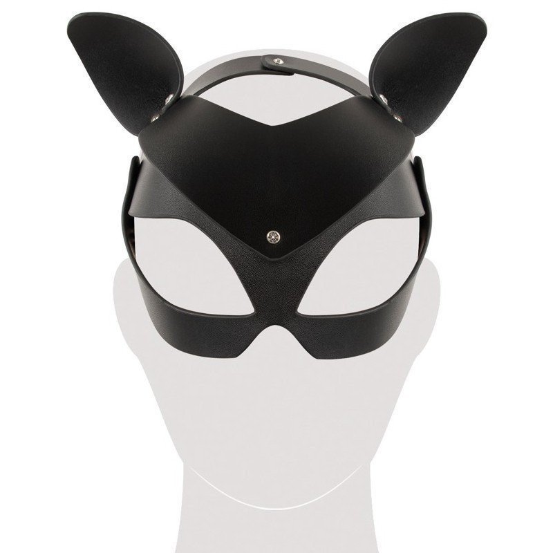 Bad Kitty Masque Chat en Simili Cuir Noir et Strass