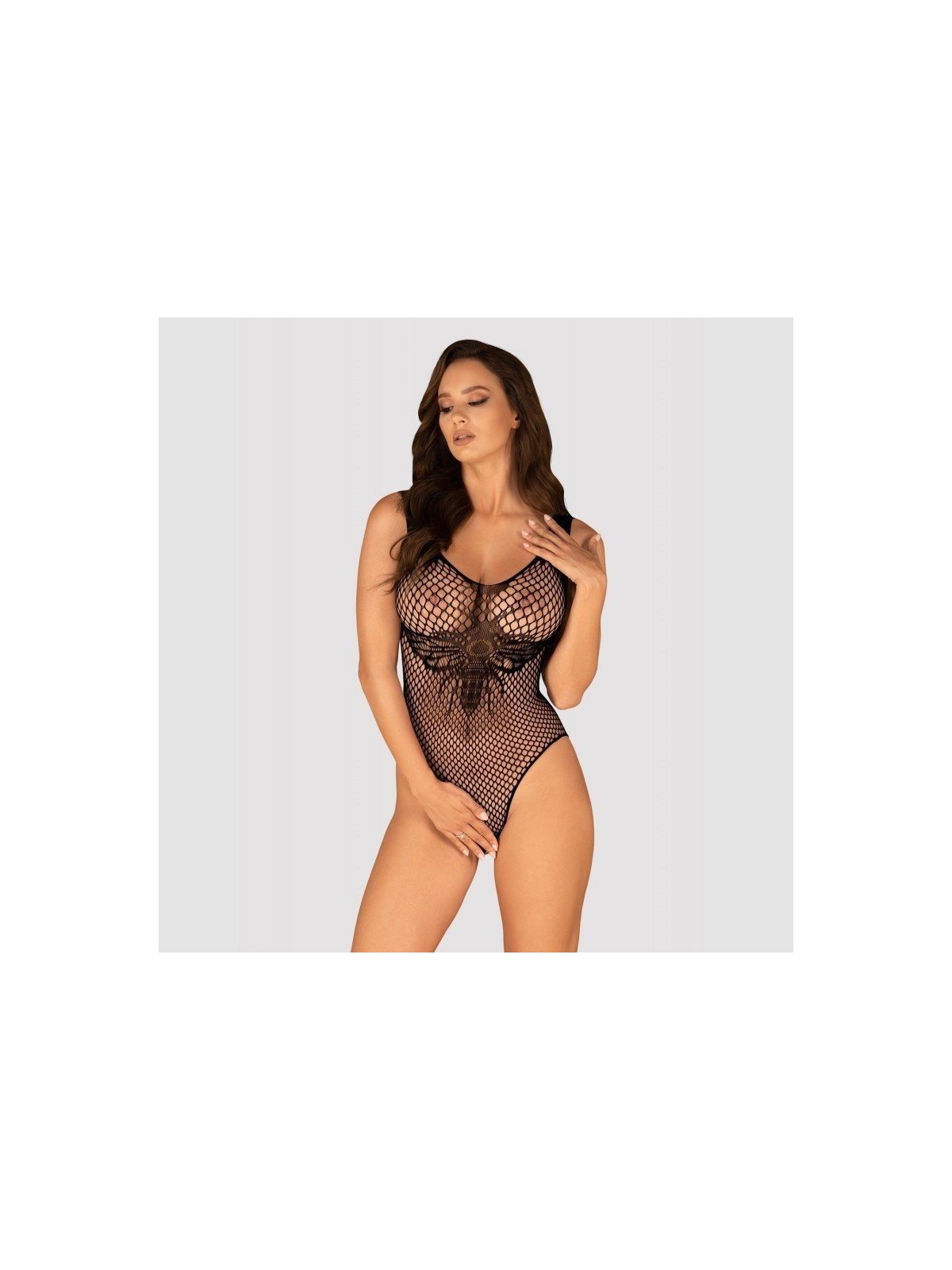 Obsessive Lingerie B134 Body Sexy en Large Résille Noire