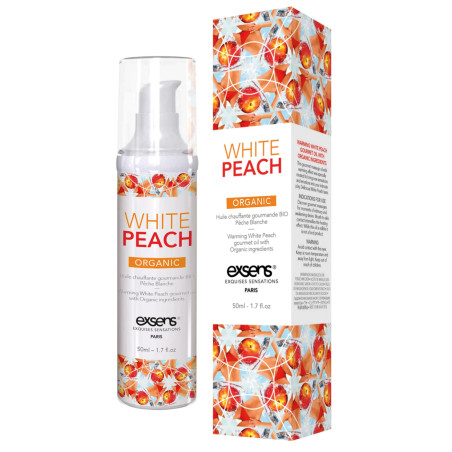 Exsens Gel de Massage Chauffant Gourmand Bio Pêche Blanche